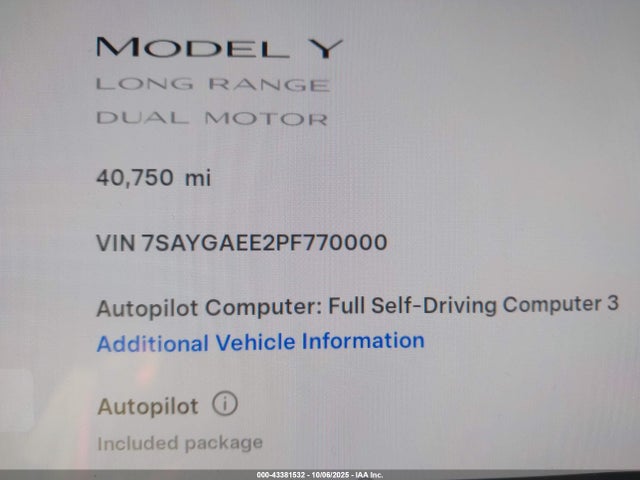 2023 TESLA MODEL Y 7SAYGAEE2PF770000 Photo 6