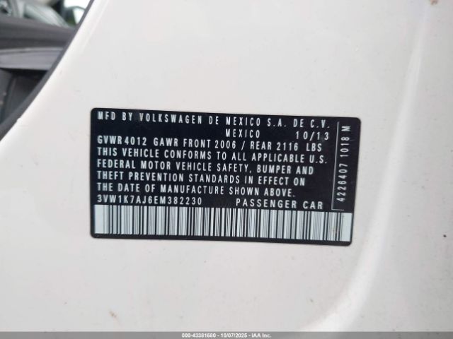 2014 VOLKSWAGEN JETTA 3VW1K7AJ6EM382230 Photo 8