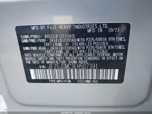 2014 SUBARU FORESTER JF2SJGMC3EH507391 Photo 8