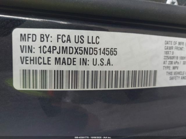 2022 JEEP CHEROKEE 1C4PJMDX5ND514565 Photo 8