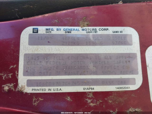 1986 CADILLAC DEVILLE 1G6CD4787G4245050 Photo 8