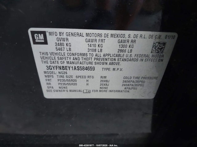 2010 CADILLAC SRX 3GYFNBEY1AS584659 Photo 8
