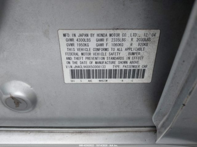 2005 ACURA TSX JH4CL968X5C008133 Photo 8