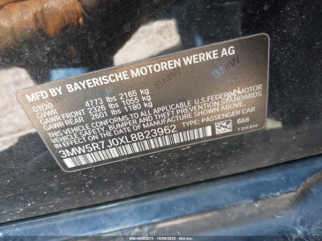 2020 BMW 330I 3MW5R7J0XL8B23962 Photo 8