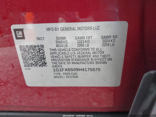 2017 CHEVROLET BOLT EV 1G1FX6S09H4175575 Photo 8