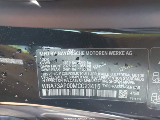 2021 BMW 430I WBA73AP00MCG23415 Photo 8