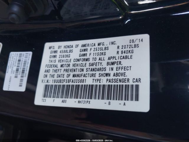 2015 ACURA TLX 19UUB2F59FA005681 Photo 8