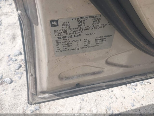 2011 BUICK ENCLAVE 5GAKRAED6BJ327971 Photo 8