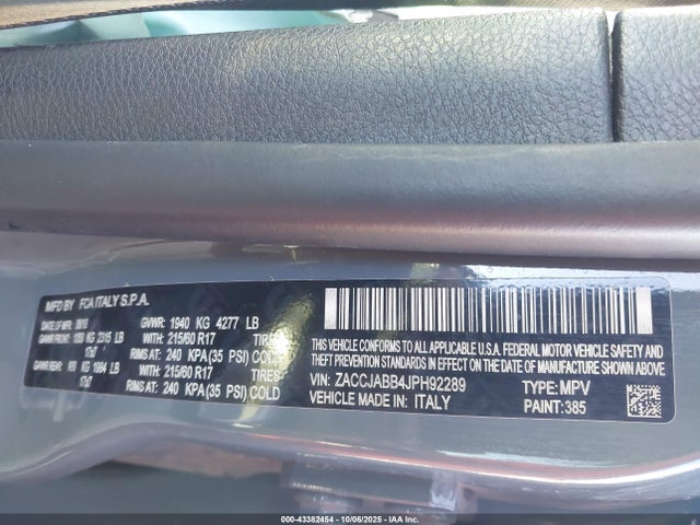 Jeep Renegade 2018 ZACCJABB4JPH92289 Image 9