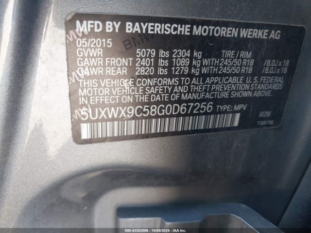 2016 BMW X3 5UXWX9C58G0D67256 Photo 8