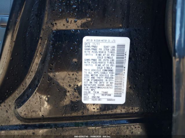 2012 NISSAN MURANO JN8AZ1MW9CW208740 Photo 8