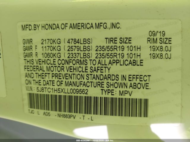 2020 ACURA RDX 5J8TC1H5XLL009562 Photo 8
