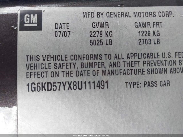 2008 CADILLAC DTS 1G6KD57YX8U111491 Photo 8