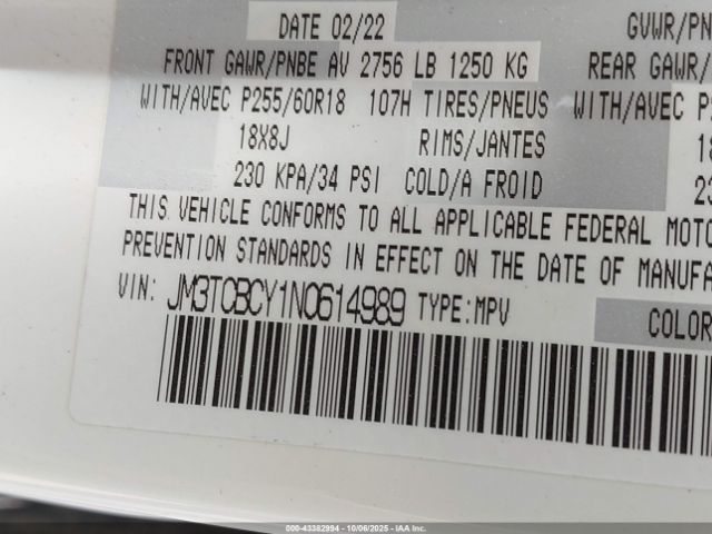 2022 MAZDA CX-9 JM3TCBCY1N0614989 Photo 8