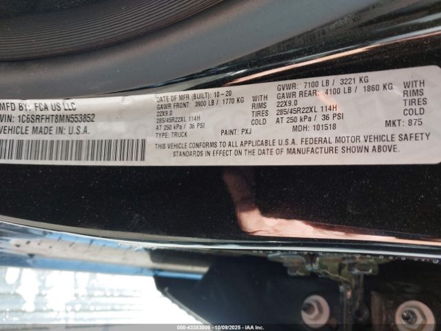 2021 RAM 1500 1C6SRFHT8MN553852 Photo 8