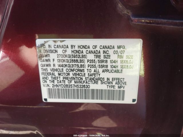 2007 ACURA MDX 2HNYD28257H532630 Photo 8