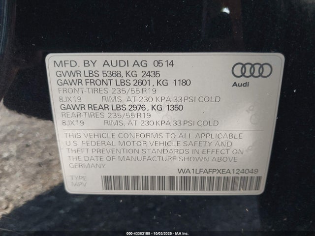 2014 AUDI Q5 WA1LFAFPXEA124049 Photo 8