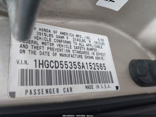 1995 HONDA ACCORD 1HGCD5535SA152565 Photo 8