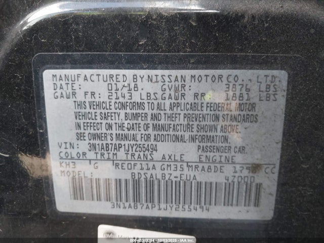 Nissan 2018 2018 3N1AB7AP1JY255494 Image 9
