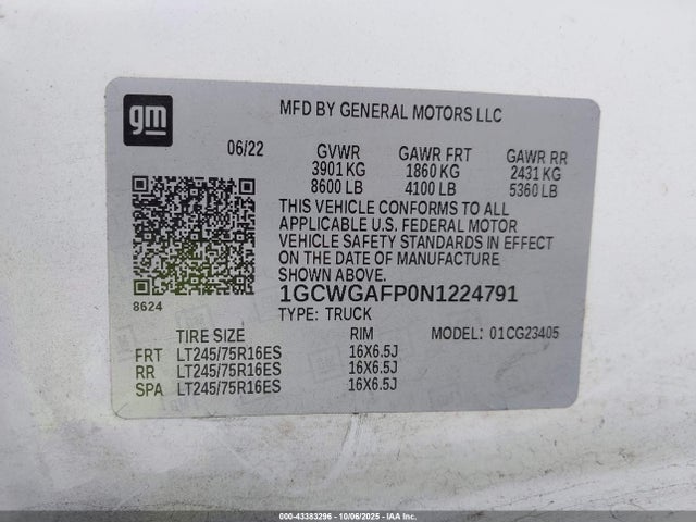 1GCWGAFP0N1224791 Chevrolet lv1