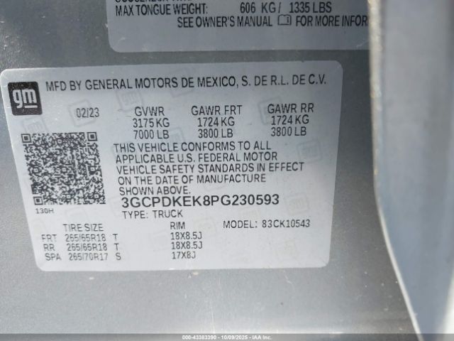 2023 CHEVROLET SILVERADO 1500 3GCPDKEK8PG230593 Photo 8