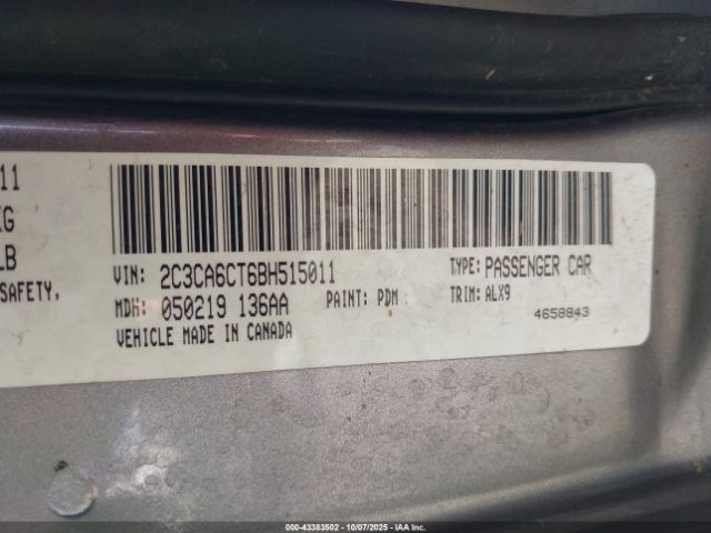 2011 CHRYSLER 300C 2C3CA6CT6BH515011 Photo 8