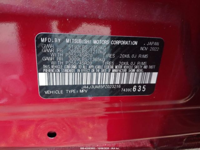 2023 MITSUBISHI OUTLANDER JA4J3UA85PZ023216 Photo 8