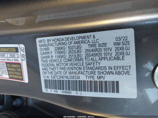 2022 ACURA RDX 5J8TC2H61NL008334 Photo 8