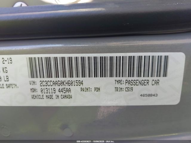 2019 CHRYSLER 300 2C3CCAAG0KH601594 Photo 8