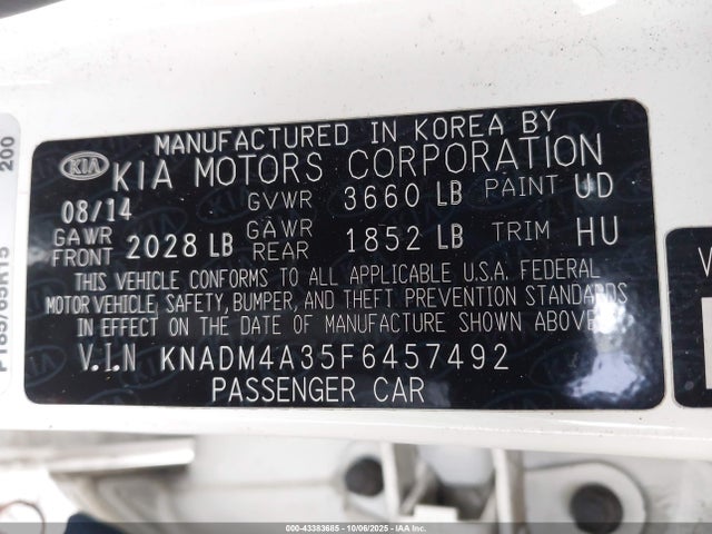 KIA dohc gamma 2015 KNADM4A35F6457492 Image 9