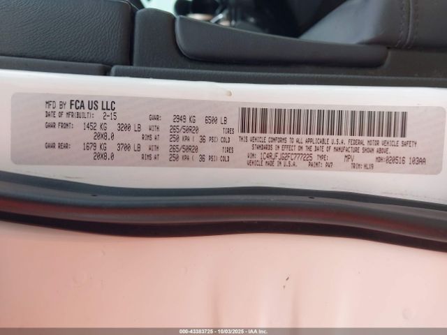 2015 JEEP GRAND CHEROKEE 1C4RJFJG2FC777225 Photo 8