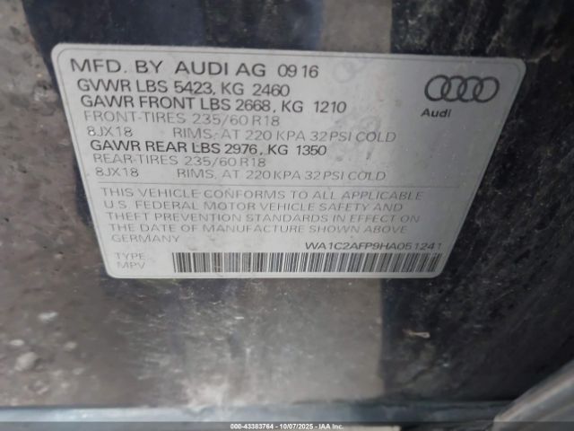 2017 AUDI Q5 WA1C2AFP9HA051241 Photo 8
