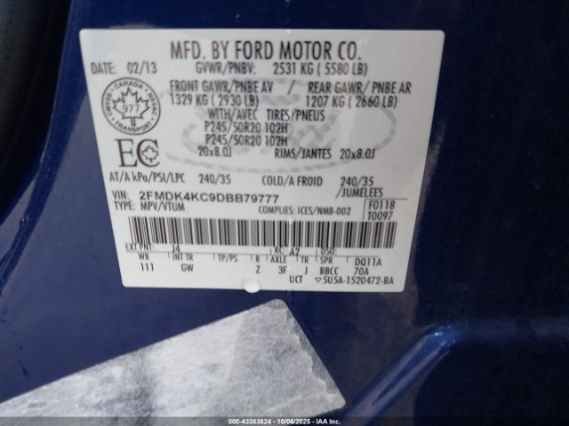 2013 FORD EDGE 2FMDK4KC9DBB79777 Photo 8