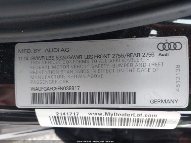 2015 AUDI A6 WAUFGAFC9FN038817 Photo 8