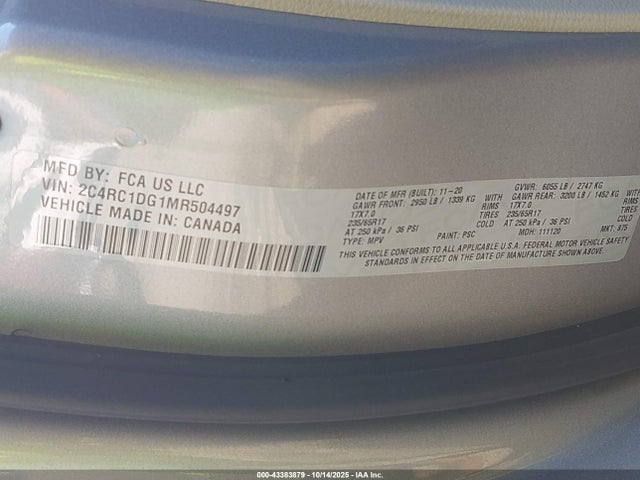 2021 CHRYSLER VOYAGER 2C4RC1DG1MR504497 Photo 8