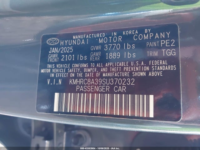Hyundai mpi gamma ii 2025 KMHRC8A39SU370232 Image 9