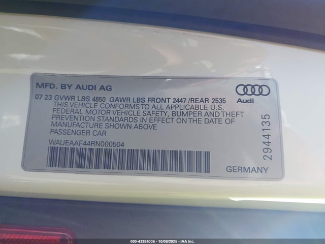 2024 AUDI A4 WAUEAAF44RN000504 Photo 8