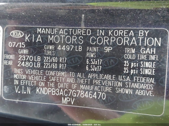 KIA dohc gdi theta ii 2016 KNDPB3AC7G7846470 Image 9