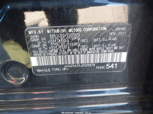 2018 MITSUBISHI OUTLANDER JA4AZ3A33JZ025678 Photo 8