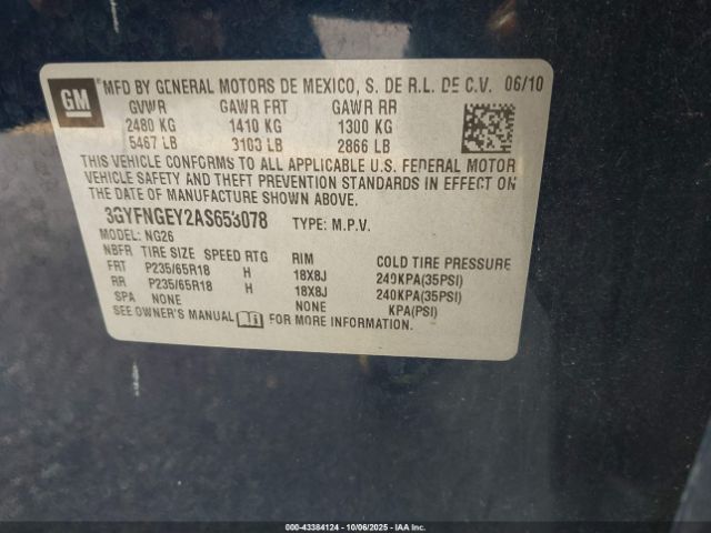 2010 CADILLAC SRX 3GYFNGEY2AS653078 Photo 8