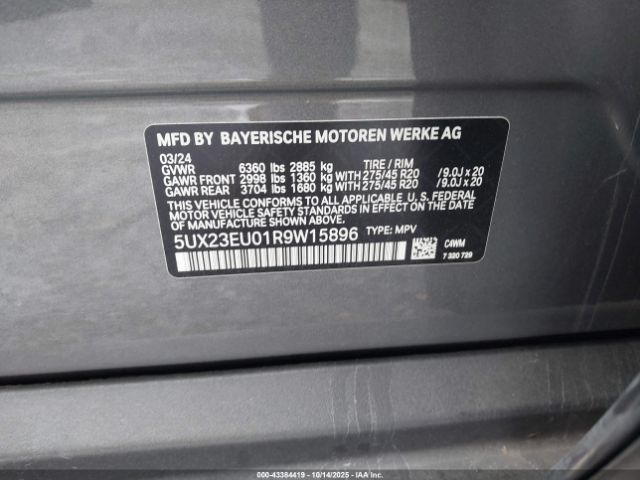 2024 BMW X5 5UX23EU01R9W15896 Photo 8