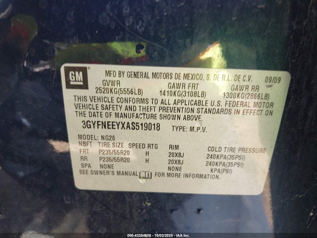 2010 CADILLAC SRX 3GYFNEEYXAS519018 Photo 8