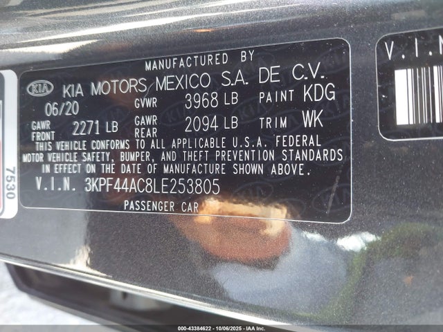 KIA FORTE GT 2020 3KPF44AC8LE253805 Image 9