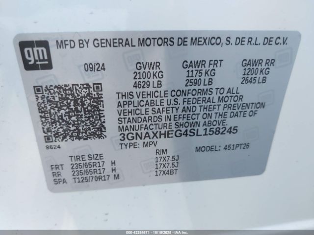 2025 CHEVROLET EQUINOX 3GNAXHEG4SL158245 Photo 8