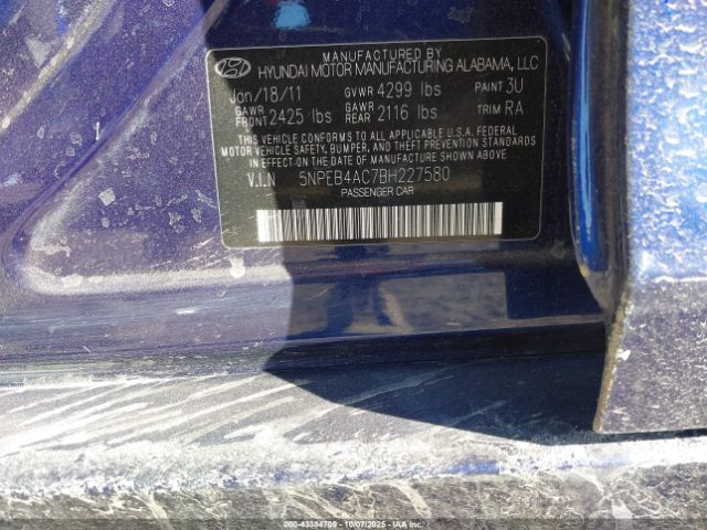 2011 HYUNDAI SONATA 5NPEB4AC7BH227580 Photo 8