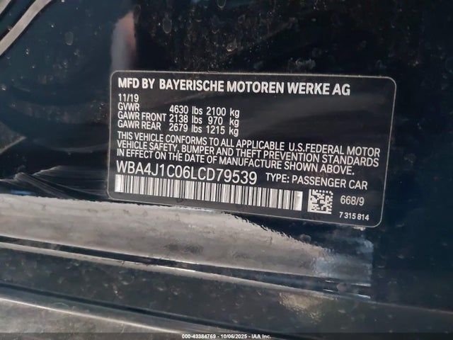 BMW 430I 2020 WBA4J1C06LCD79539 Image 9