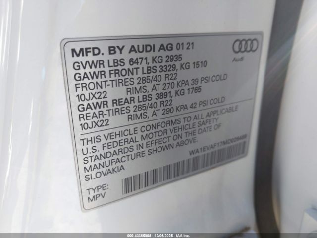 2021 AUDI Q8 WA1EVAF17MD026469 Photo 8