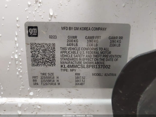 43385110 :رقم المزاد ، KL4MMCSL8PB137002 vin ، 2023 Buick Encore Gx Preferred Awd مزاد بيع