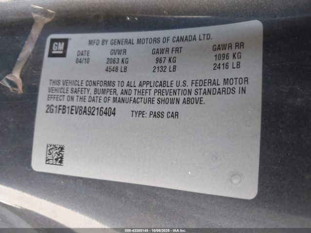 2010 CHEVROLET CAMARO 2G1FB1EV8A9216404 Photo 8