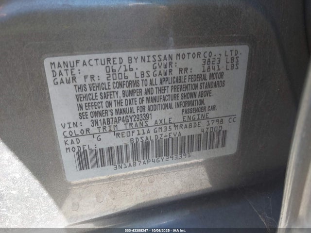 Nissan 2016 2016 3N1AB7AP4GY293391 Image 9